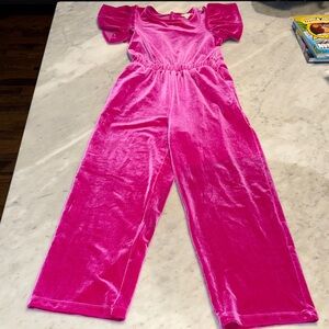 Crewcuts Vibrant Pink Velvet Kids Romper